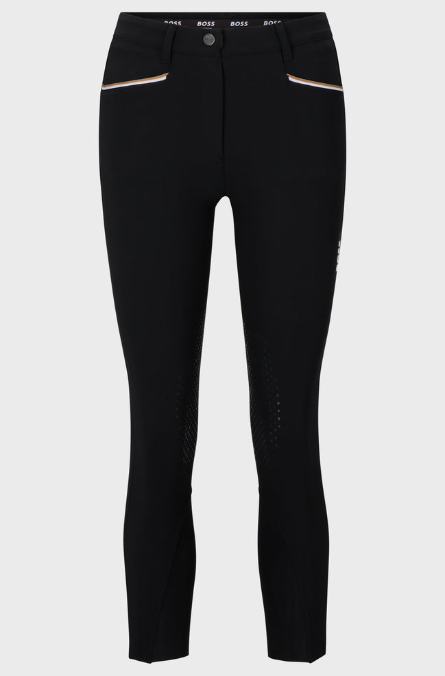 Pantalon d'équitation Boss pour femme, genouillères antidérapantes, couleur noisette.