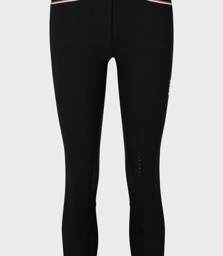 Pantalon d'équitation Boss pour femme, genouillères antidérapantes, couleur noisette.