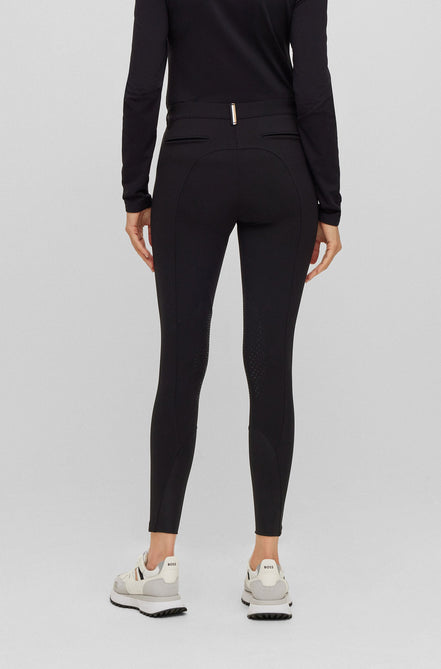 Pantalon d'équitation Boss pour femme, genouillères antidérapantes, couleur noisette.