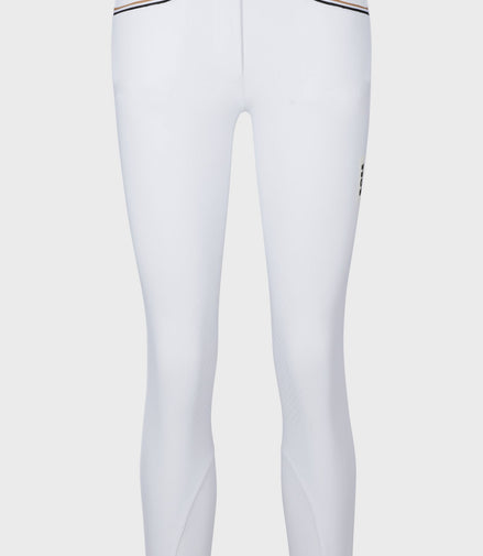 Pantalon d'équitation Boss pour femme, genouillères antidérapantes, couleur noisette.