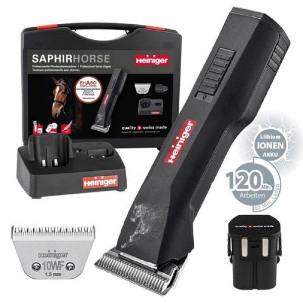 Heiniger Draadloos Scheerapparaat Saphir Horse met 2 Accu's Scheermachines - Maddelin Equestrian Heiniger
