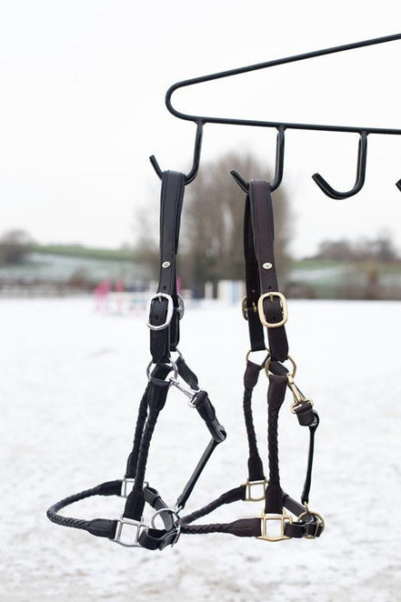 HFI Gevlochten Lederen Halster Lederen - Maddelin Equestrian HFI