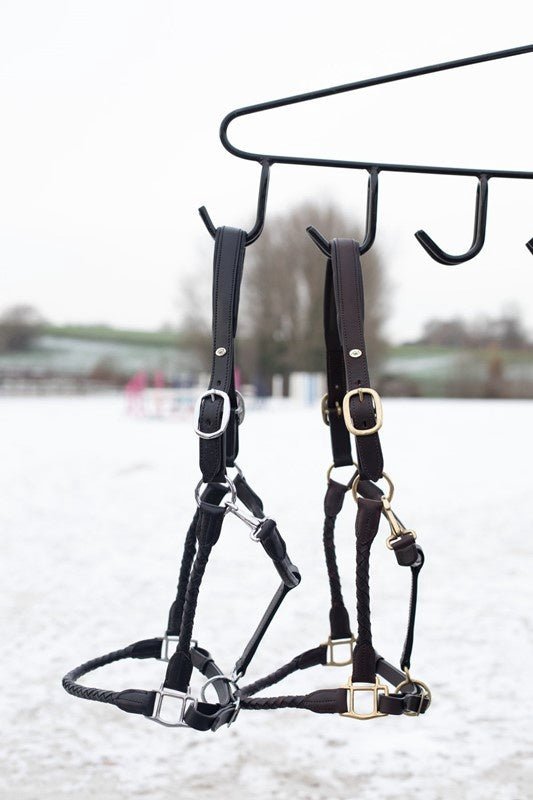 HFI Gevlochten Lederen Halster Lederen - Maddelin Equestrian HFI