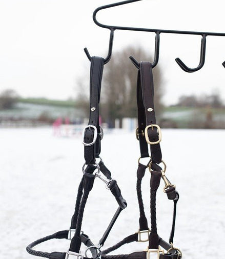 HFI Gevlochten Lederen Halster Lederen - Maddelin Equestrian HFI