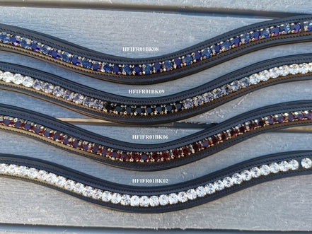 HFI Padded Wave Browband + Strass Frontriemen - Maddelin Equestrian HFI