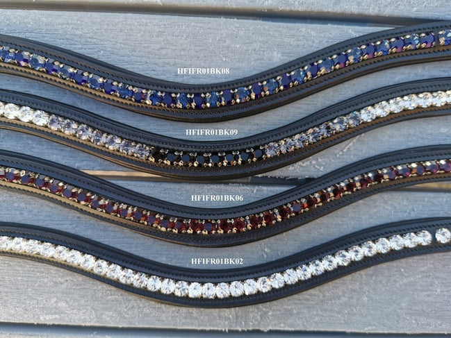 HFI Padded Wave Browband + Strass Frontriemen - Maddelin Equestrian HFI