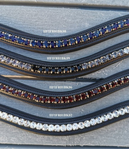 HFI Padded Wave Browband + Strass Frontriemen - Maddelin Equestrian HFI