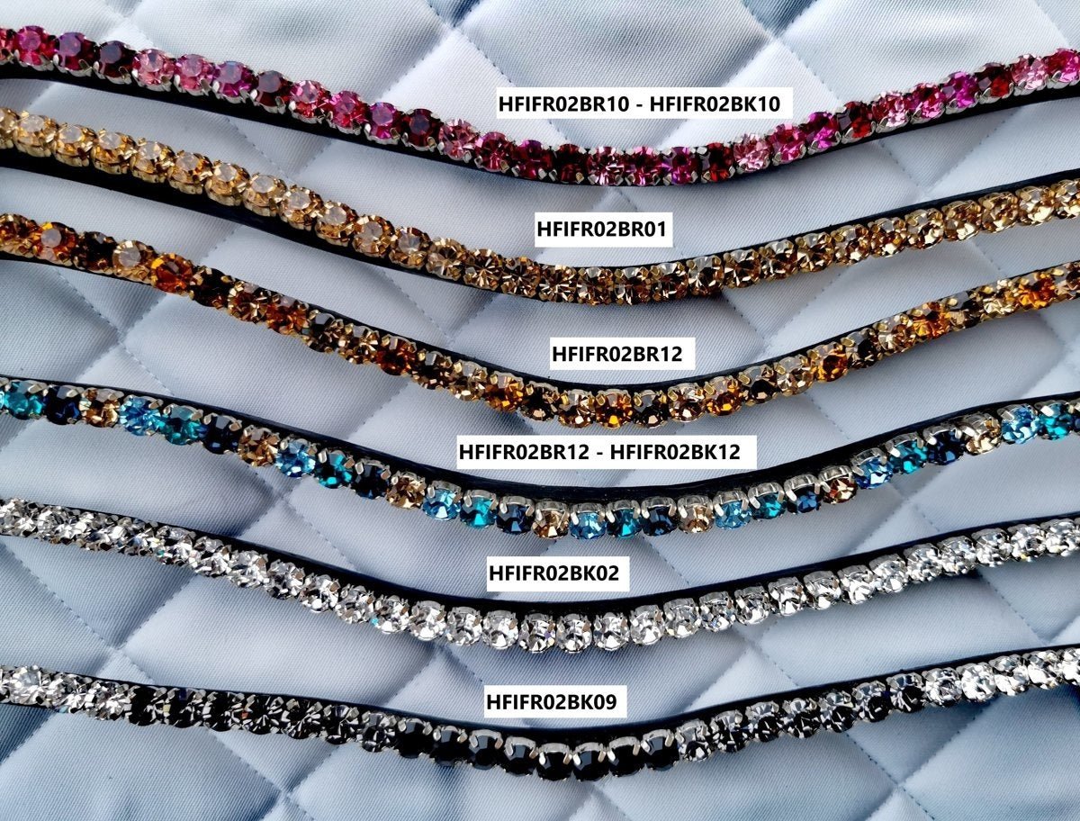HFI Straight Browband + Strass Frontriemen - Maddelin Equestrian HFI