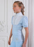 Joline Wedstrijdshirt Josephine korte mouw Aqua Blue Wedstrijdshirts - Maddelin Equestrian Joline