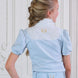 Joline Wedstrijdshirt Josephine korte mouw Aqua Blue Wedstrijdshirts - Maddelin Equestrian Joline