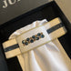 JUDI Stock Tie Crystal Fabric Blue Odessa Double Navy Gold Golden Trim L Wedstrijd Accessoires - Maddelin Equestrian JUDI