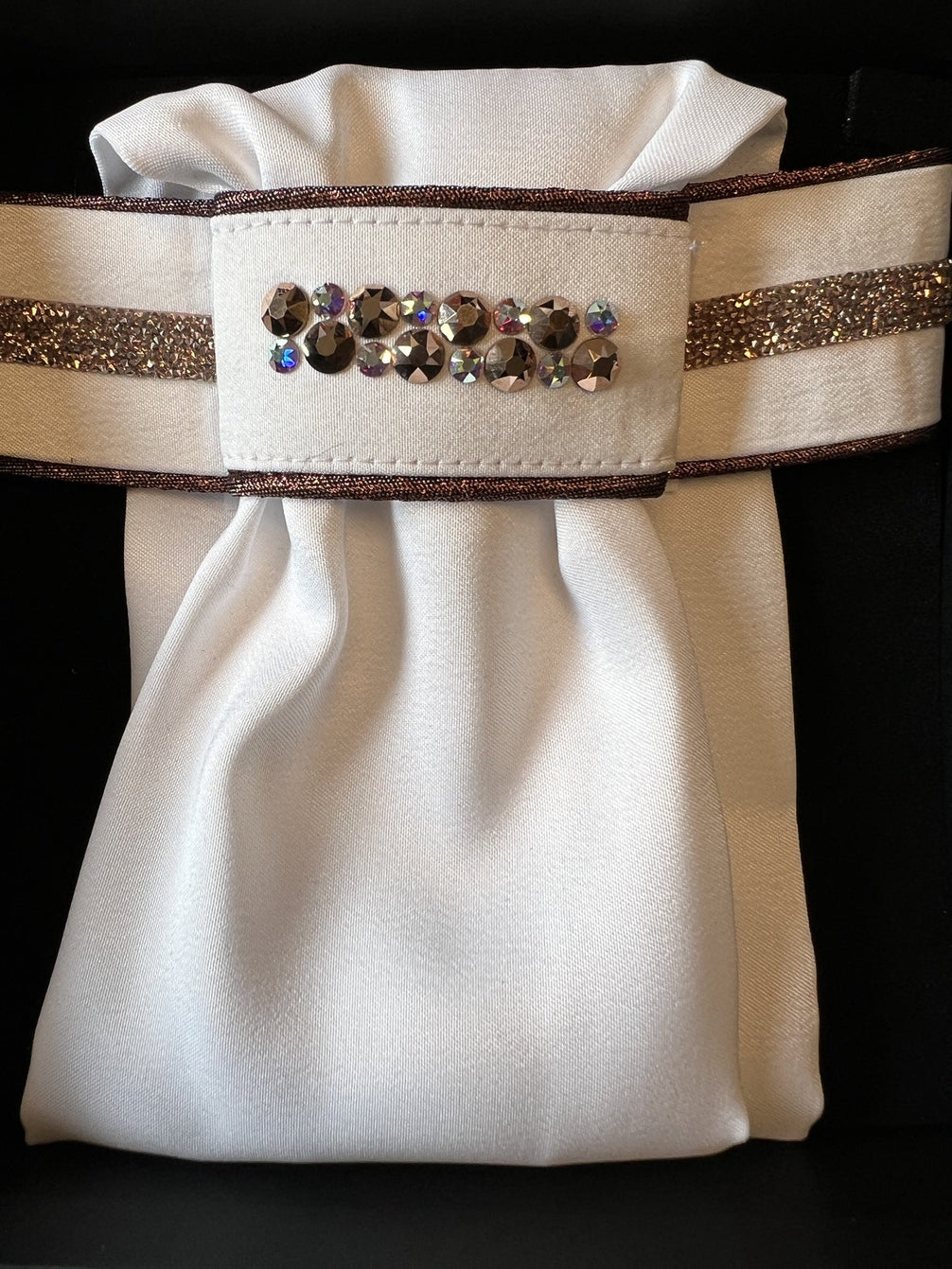 JUDI Stock Tie Rocks Rose Gold Odessa Double Dark Rose Golden Trim L Wedstrijd Accessoires - Maddelin Equestrian JUDI