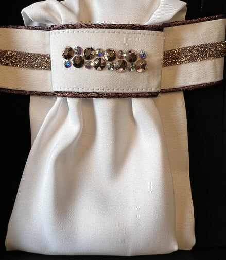 JUDI Stock Tie Rocks Rose Gold Odessa Double Dark Rose Golden Trim L Wedstrijd Accessoires - Maddelin Equestrian JUDI