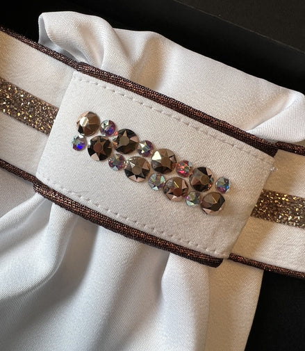 JUDI Stock Tie Rocks Rose Gold Odessa Double Dark Rose Golden Trim L Wedstrijd Accessoires - Maddelin Equestrian JUDI