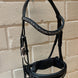 JUDI Trens Crystal Fabric Black Traverso Metallic Silver Jet Hematite Patent Full Trenshoofdstellen - Maddelin Equestrian