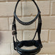 JUDI Trens Crystal Fabric Black Traverso Metallic Silver Jet Hematite Patent Full Trenshoofdstellen - Maddelin Equestrian