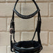 JUDI Trens Crystal Fabric Black Traverso Metallic Silver Jet Hematite Patent Full Trenshoofdstellen - Maddelin Equestrian