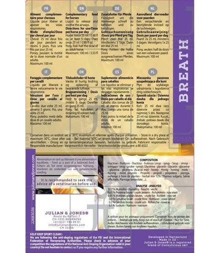 Julian & Jones Breath! 1000 ml Voedingssupplementen - Maddelin Equestrian Julian & Jones