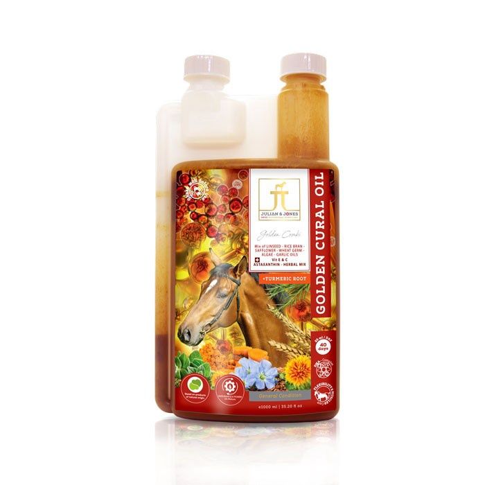 Julian & Jones Golden Cural Oil 1L Voedingssupplementen - Maddelin Equestrian Julian & Jones