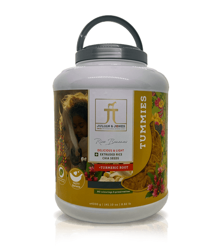 Julian & Jones Tummies Pot Paardensnoepjes met Rijst & Kurkuma Snoepjes en likstenen - Maddelin Equestrian Julian & Jones