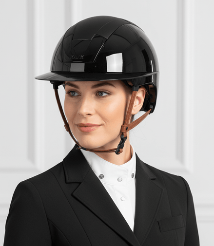 Kask Kooki Lady Light Brown Chinstrap Kask - Maddelin Equestrian Kask