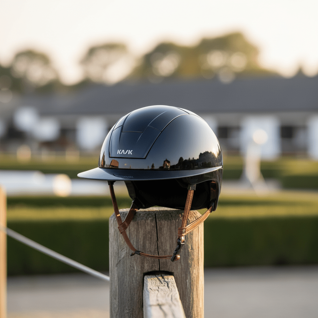 Kask Kooki Lady Light Brown Chinstrap Kask - Maddelin Equestrian Kask