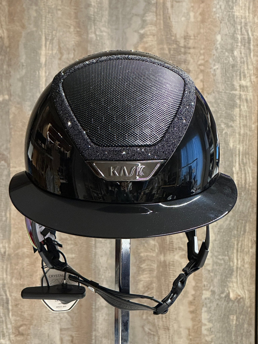 Kask Pure Shine Swarovski Frame Black Kask - Maddelin Equestrian Kask