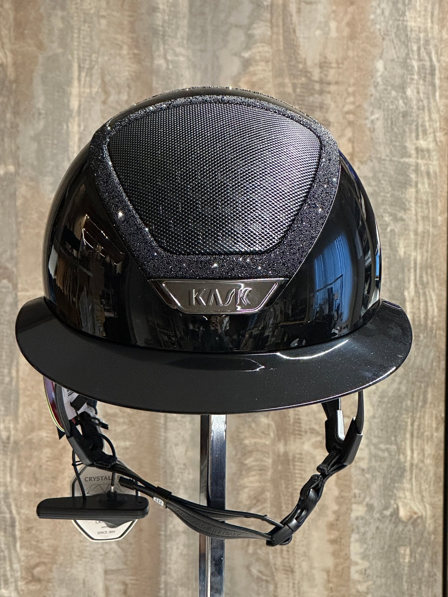 Kask Pure Shine Swarovski Frame Black Kask - Maddelin Equestrian Kask