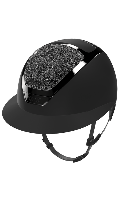 Kask Star Lady Chrome Black Swarovski Midnight Anthracite Kask - Maddelin Equestrian Kask