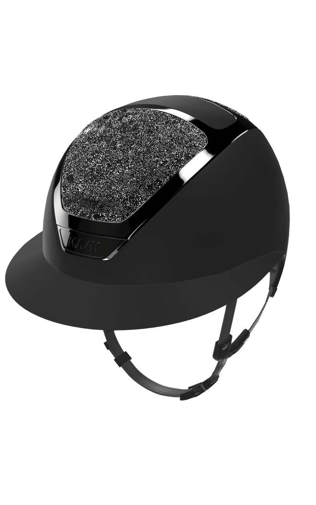 Kask Star Lady Chrome Black Swarovski Midnight Anthracite Kask - Maddelin Equestrian Kask