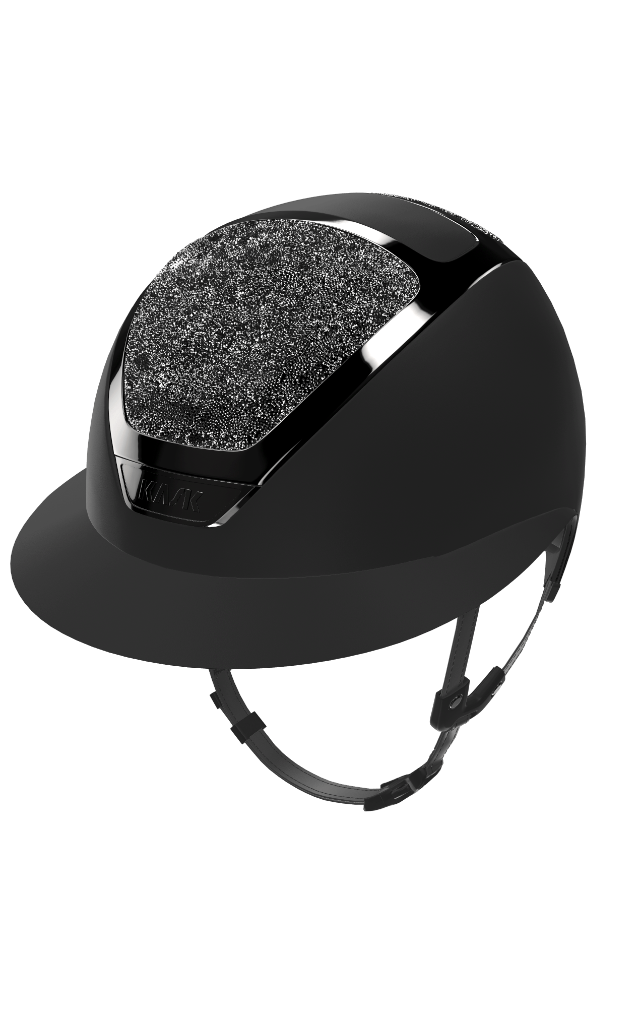 Kask Star Lady Chrome Black Swarovski Midnight Anthracite Kask - Maddelin Equestrian Kask