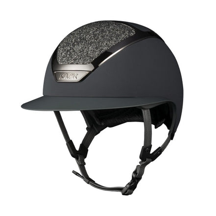 Kask Star Lady Chrome Black Swarovski Midnight Anthracite Kask - Maddelin Equestrian Kask