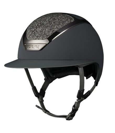 Kask Star Lady Chrome Black Swarovski Midnight Anthracite Kask - Maddelin Equestrian Kask