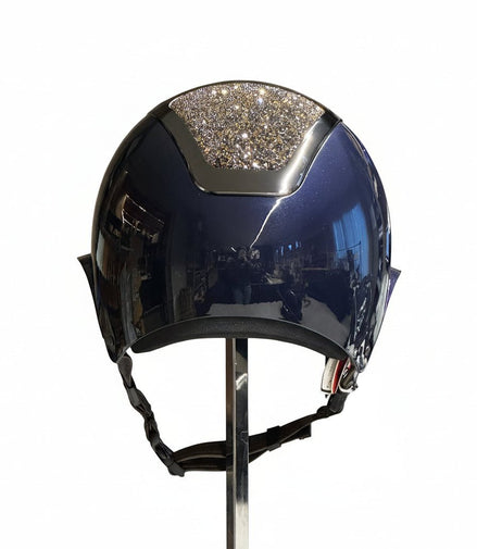 Kask Star Lady Pure Shine Atlantic Chrome Gold Crystal Midnight Mixture Dune Kask - Maddelin Equestrian Kask