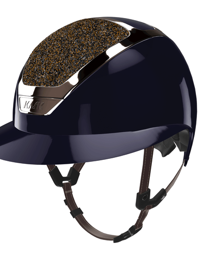 Kask Star Lady Pure Shine Atlantic Chrome Gold Crystal Midnight Mixture Dune Kask - Maddelin Equestrian Kask