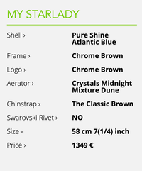 Kask Star Lady Pure Shine Atlantic Chrome Gold Crystal Midnight Mixture Dune Kask - Maddelin Equestrian Kask