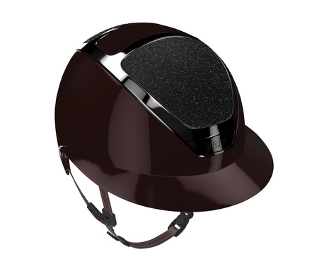 Kask Star Lady Pure Shine Espresso Chrome Black Crystal Carpet Black 57 Kask - Maddelin Equestrian Kask