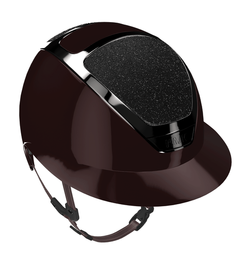 Kask Star Lady Pure Shine Espresso Chrome Black Crystal Carpet Black 57 Kask - Maddelin Equestrian Kask
