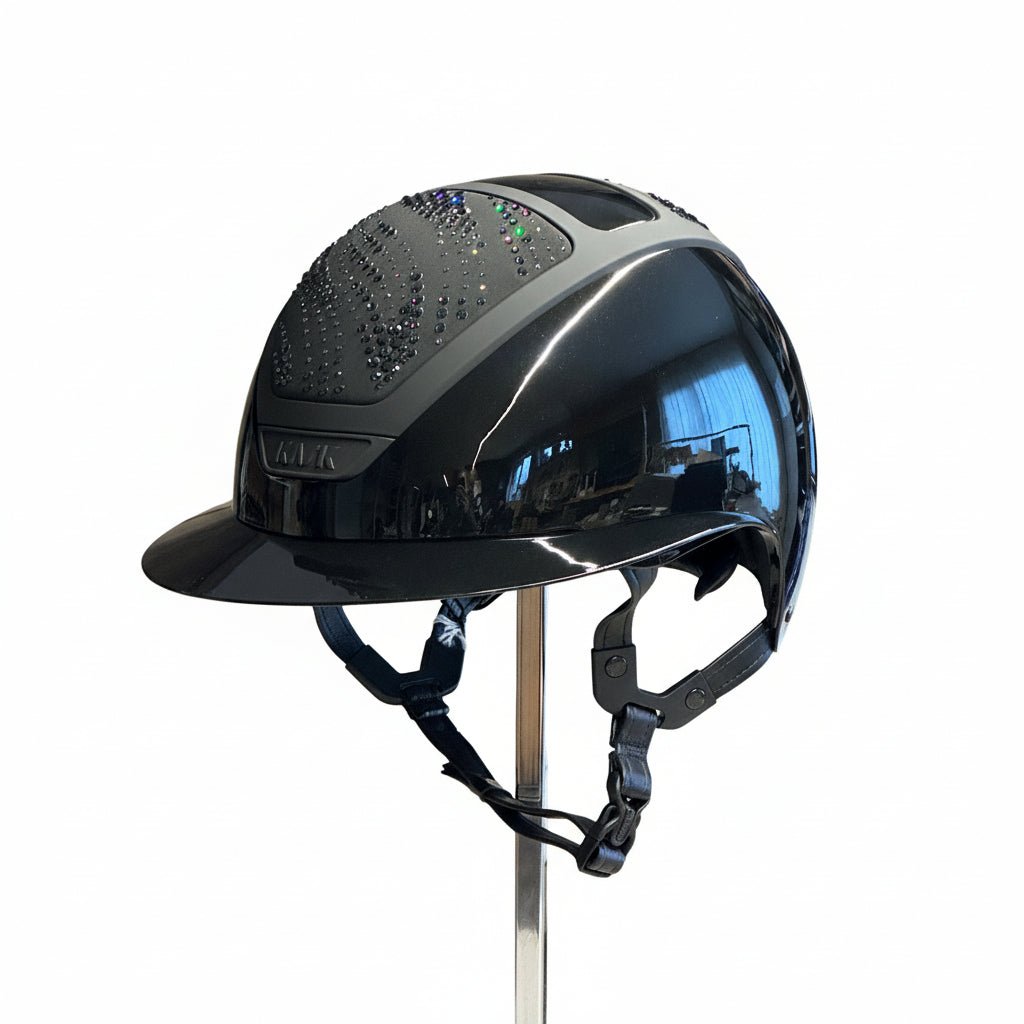 Kask Star Lady Pure Shine Frame Rubbered Black Flow Black/Graphite Mix Kask - Maddelin Equestrian Kask