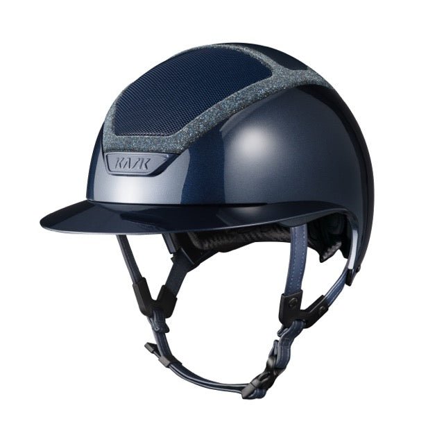 Kask Star Lady Pure Shine Navy Crystals Frame Navy Chrome Black Kask - Maddelin Equestrian Kask