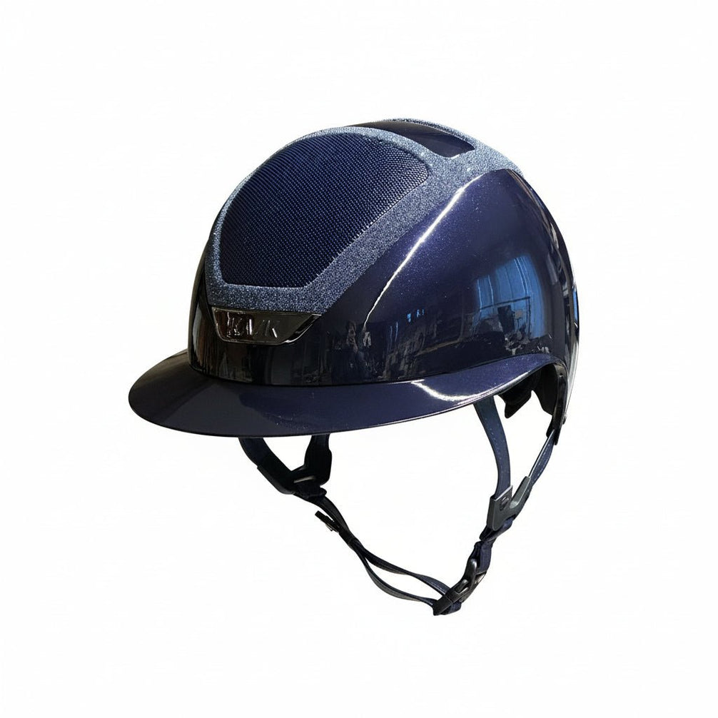 Kask Star Lady Pure Shine Navy Crystals Frame Navy Chrome Black Kask - Maddelin Equestrian Kask