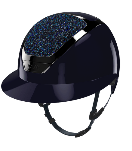Kask Star Lady Pure Shine Navy Crystals Midnight Mixture Abisso Chrome Black Kask - Maddelin Equestrian Kask