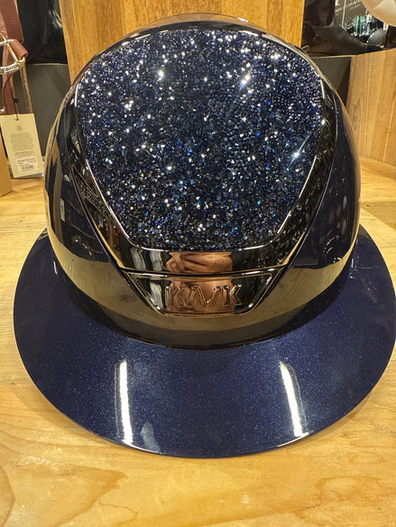 Kask Star Lady Pure Shine Navy Crystals Midnight Mixture Abisso Chrome Black Kask - Maddelin Equestrian Kask