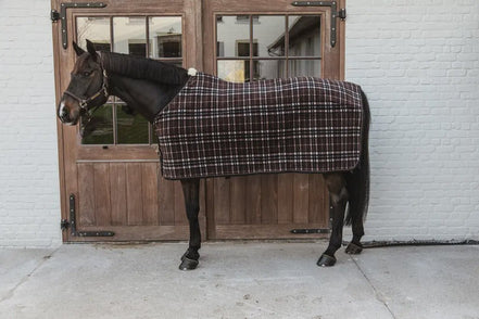 Kentucky Fleece Paardendeken Heavy Check Printing Brown Zweetdekens - Maddelin Equestrian Kentucky