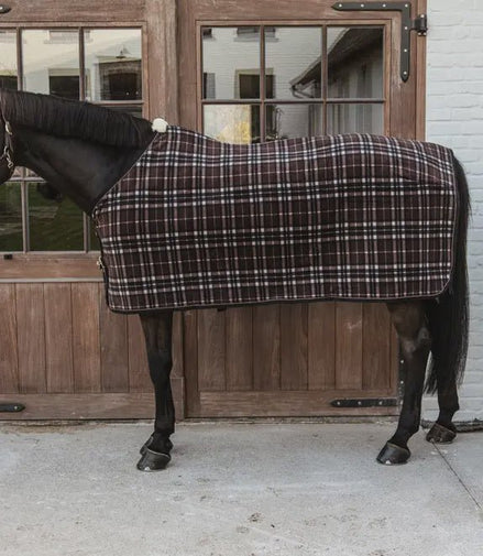 Kentucky Fleece Paardendeken Heavy Check Printing Brown Zweetdekens - Maddelin Equestrian Kentucky