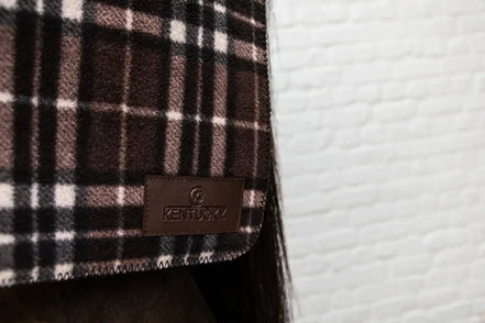 Kentucky Heavy Fleece Paardendeken Square Check Printing Brown Zweetdekens - Maddelin Equestrian Kentucky