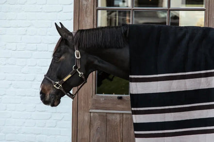 Kentucky Heavy Fleece Paardendeken Square Stripes Brown Zweetdekens - Maddelin Equestrian Kentucky