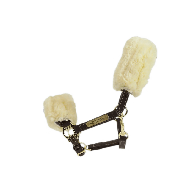 Kentucky Leder halster + wol (afneembaar) Halster met wol of faux fur - Maddelin Equestrian Kentucky