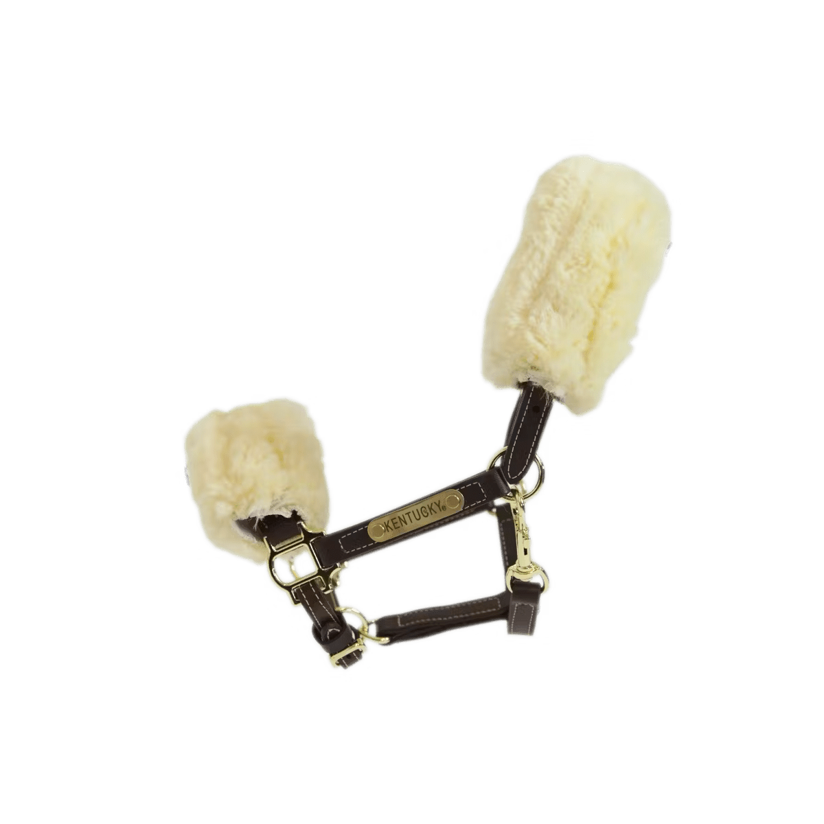 Kentucky Leder halster + wol (afneembaar) Halster met wol of faux fur - Maddelin Equestrian Kentucky