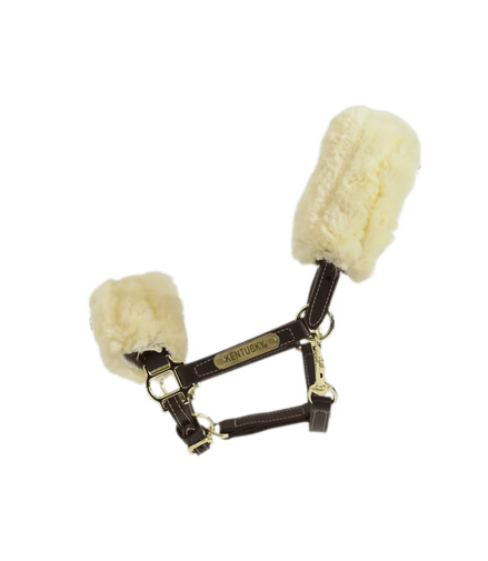 Kentucky Leder halster + wol (afneembaar) Halster met wol of faux fur - Maddelin Equestrian Kentucky